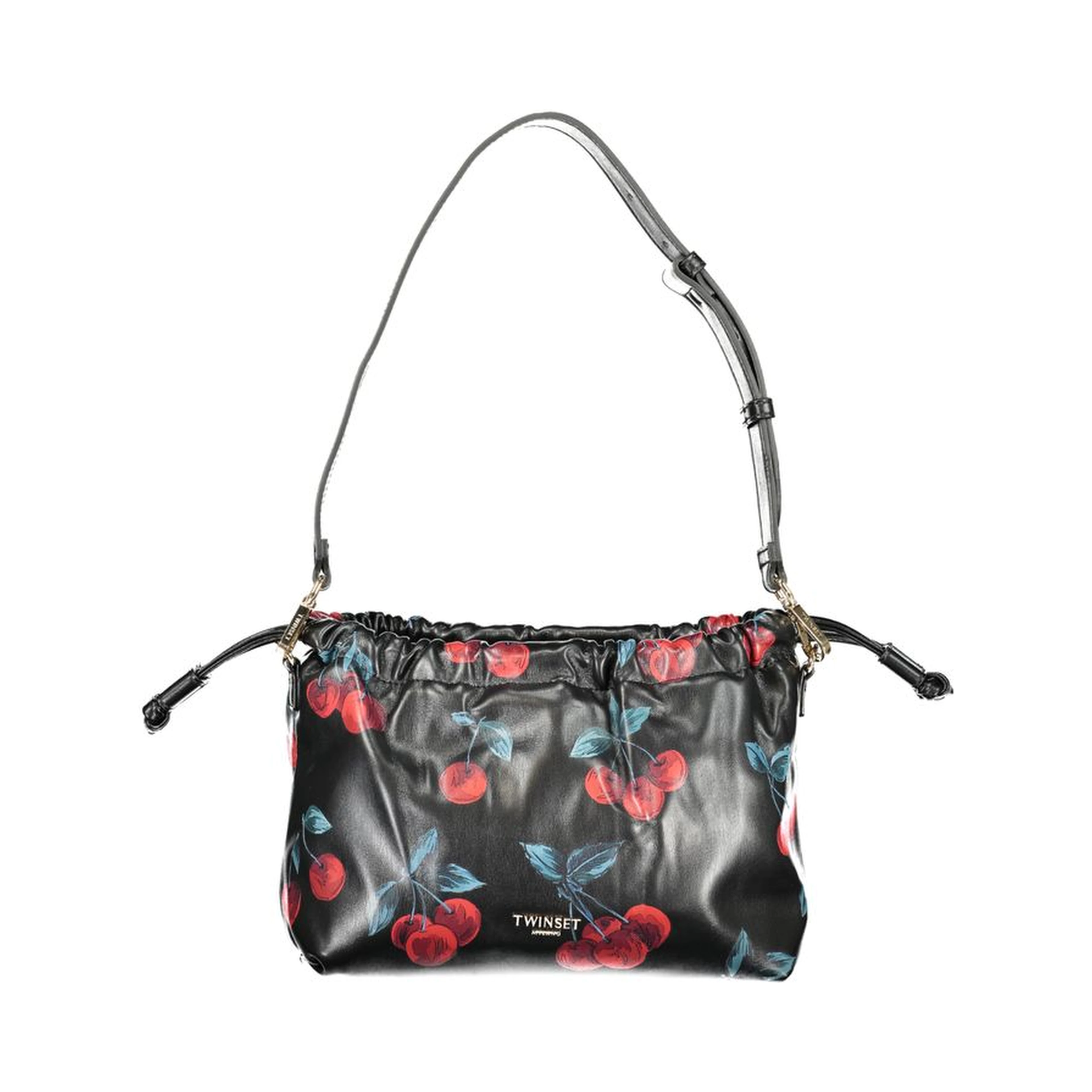 Black Polyurethane Women's Shoulder Bag