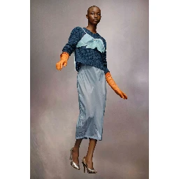 Blue Fibres Midi Skirt