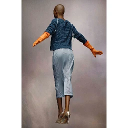 Blue Fibres Midi Skirt