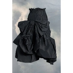 Black Fibres Midi Skirt