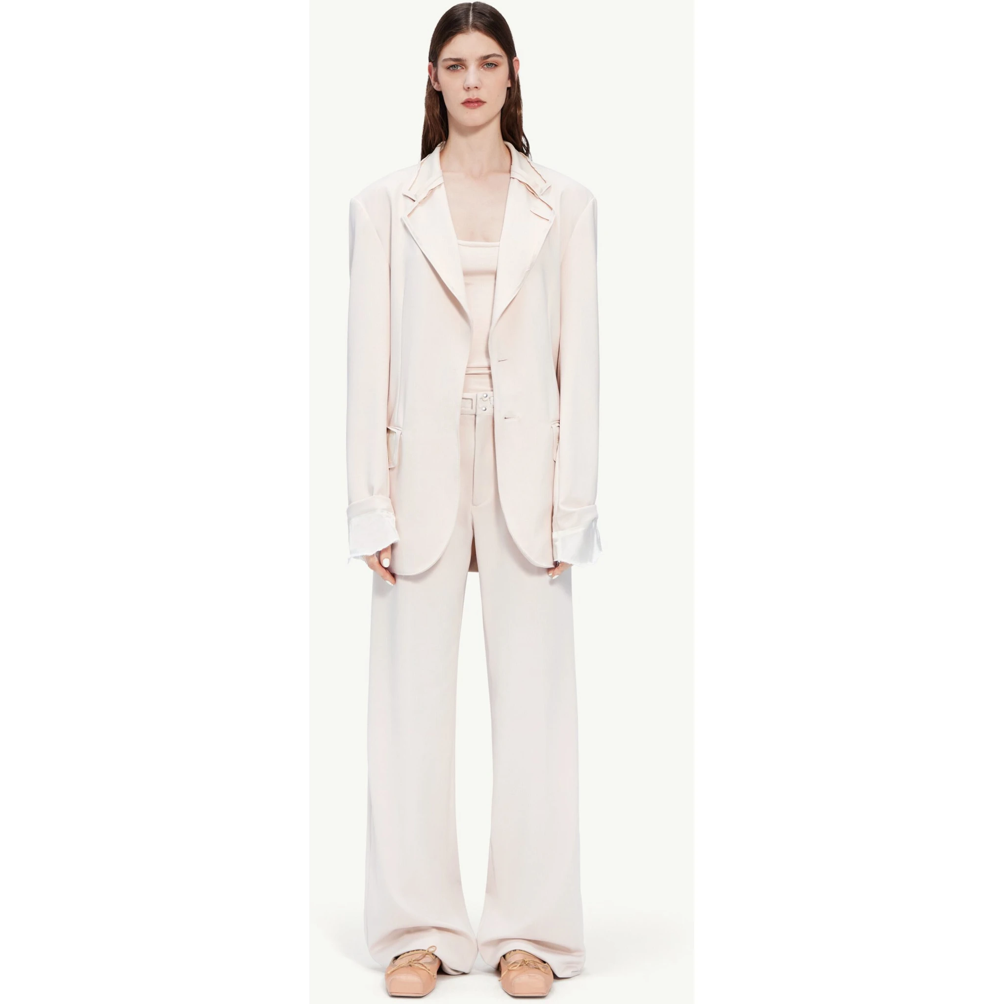 Beige Fibres Two-Piece Suit