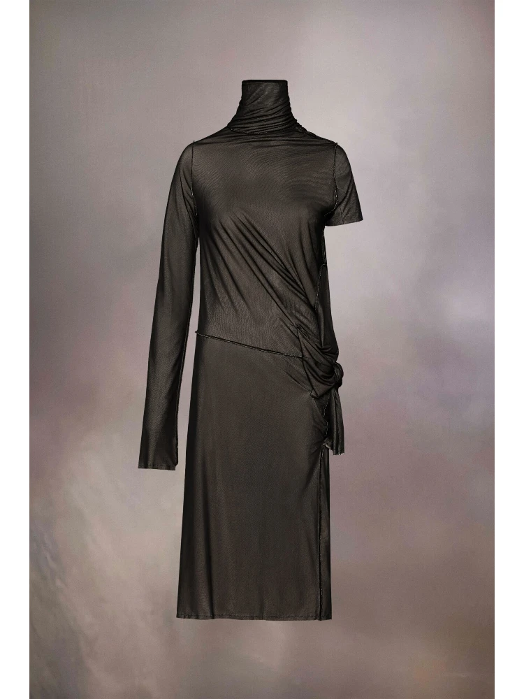 Bicolor Fibres Midi Dress