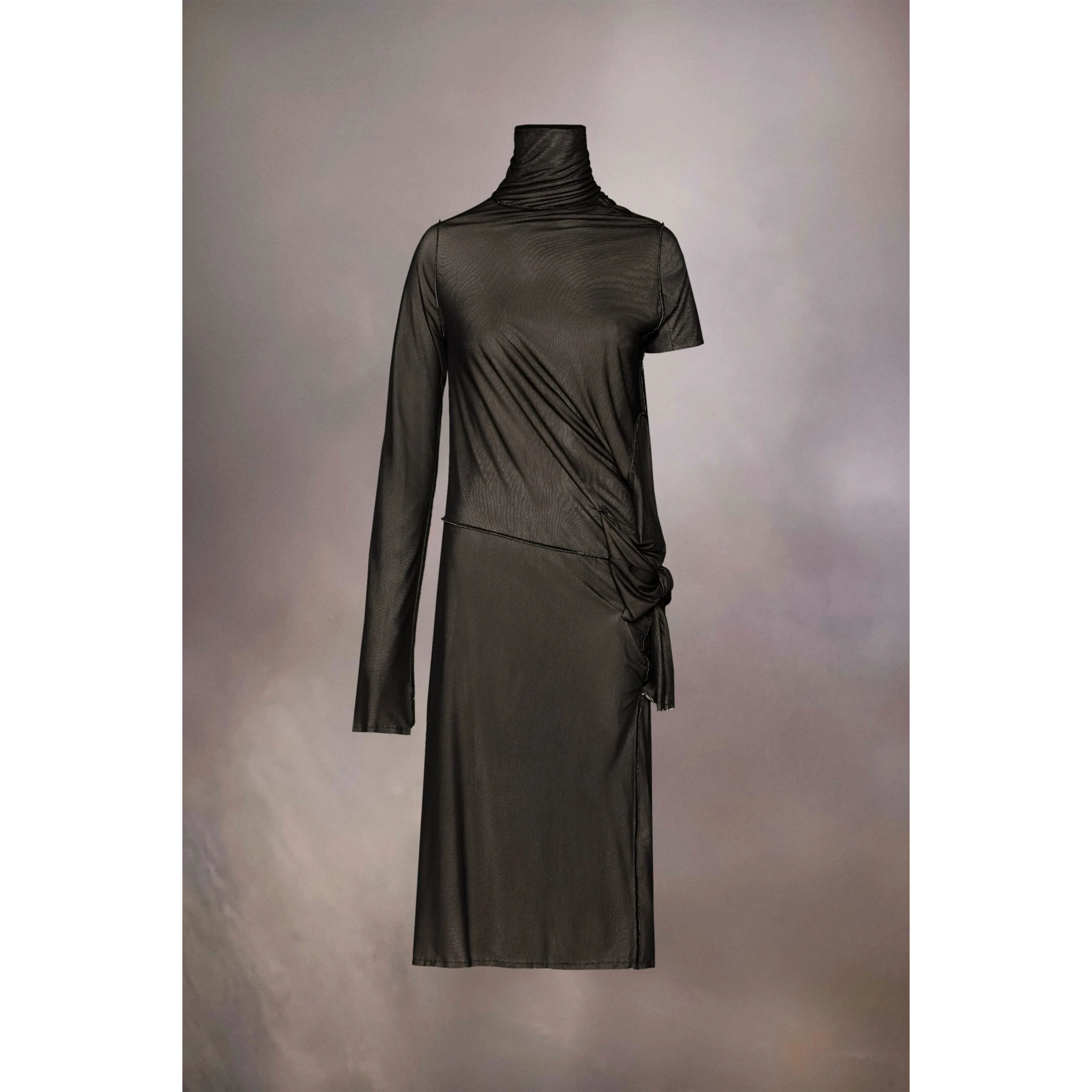 Bicolor Fibres Midi Dress