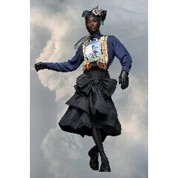 Black Fibres Midi Skirt