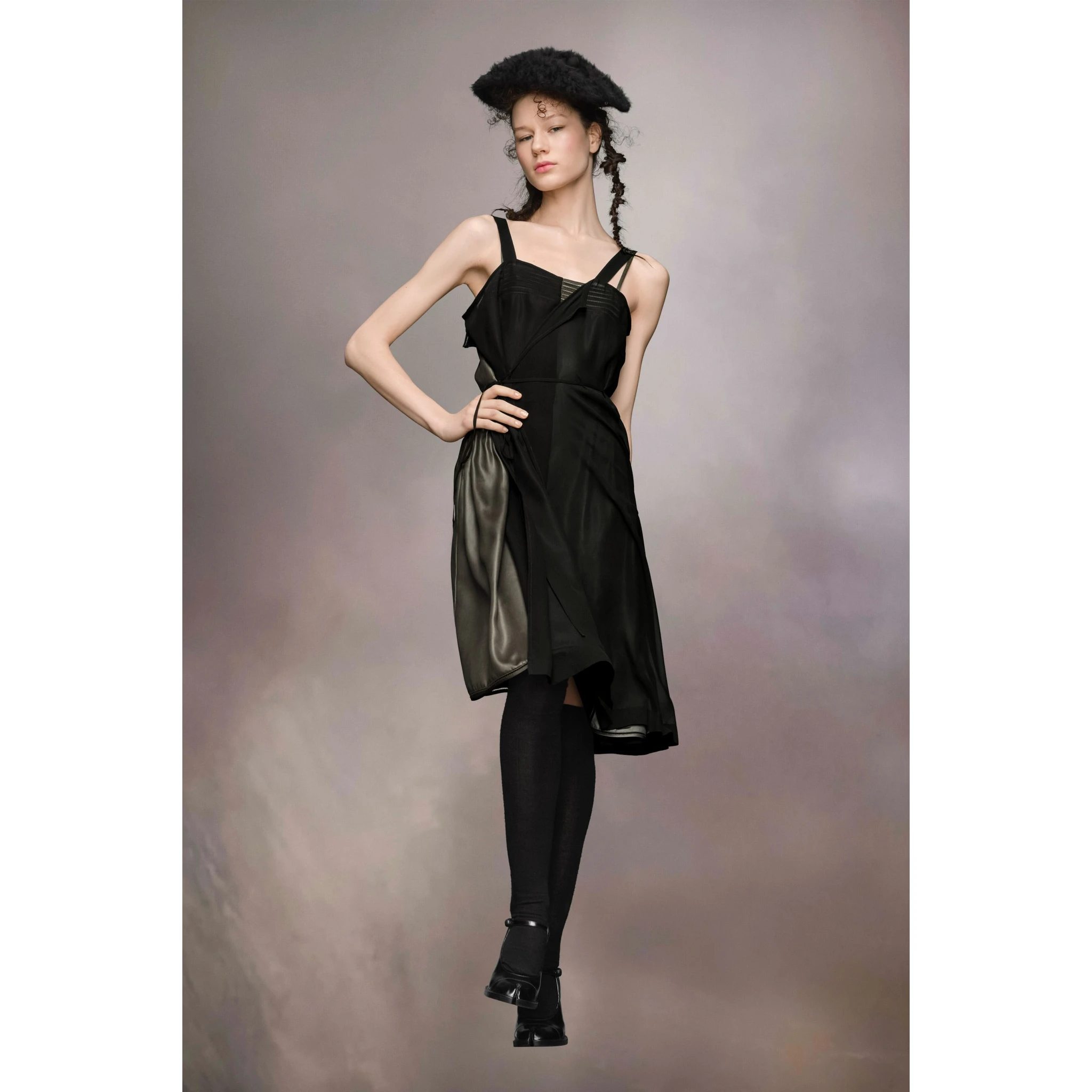 Black Fibres Midi Dress