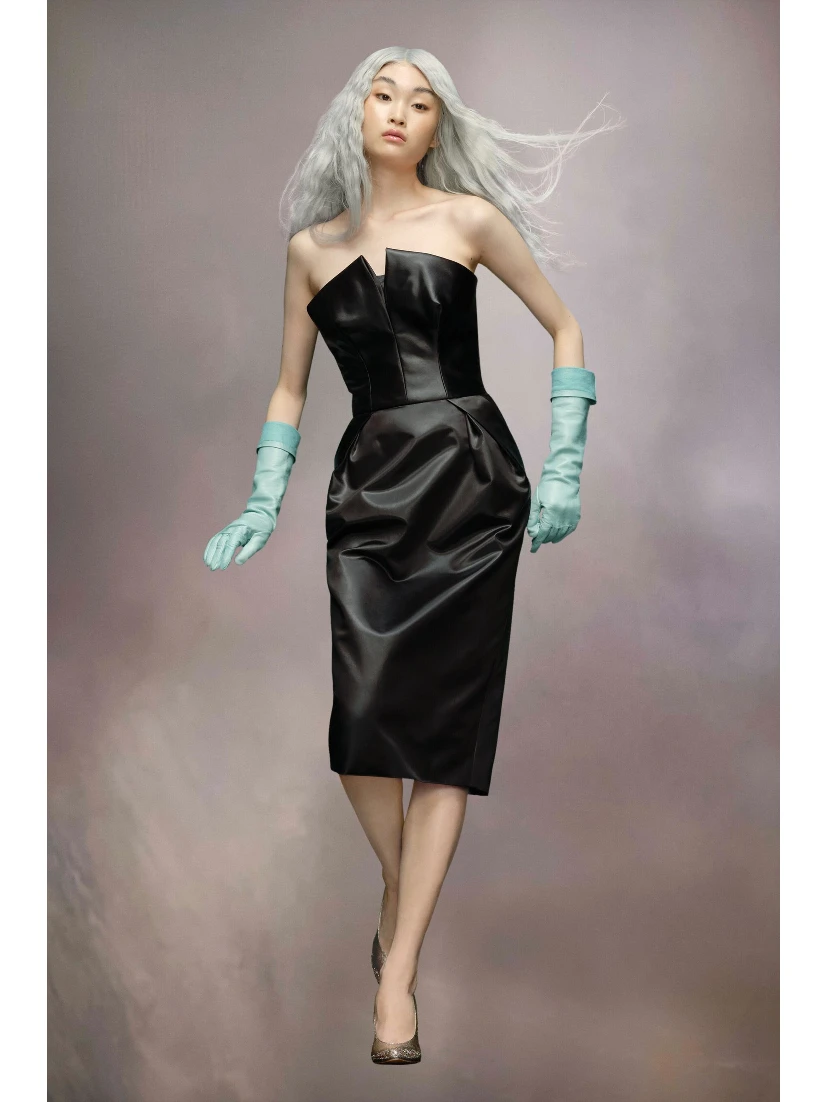 Black Fibres Midi Skirt