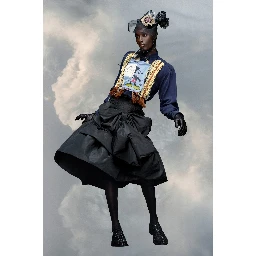 Black Fibres Midi Skirt