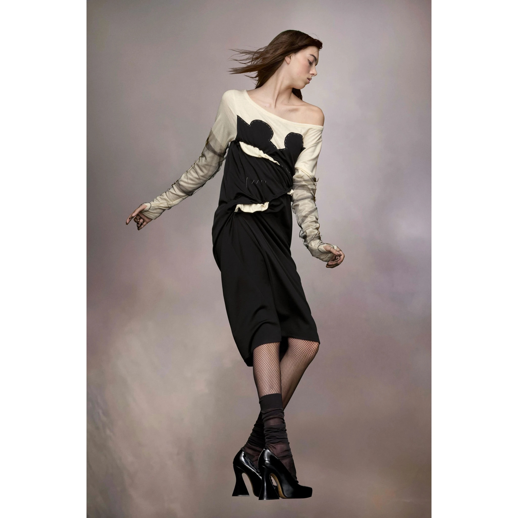 Black Fibres Midi Dress