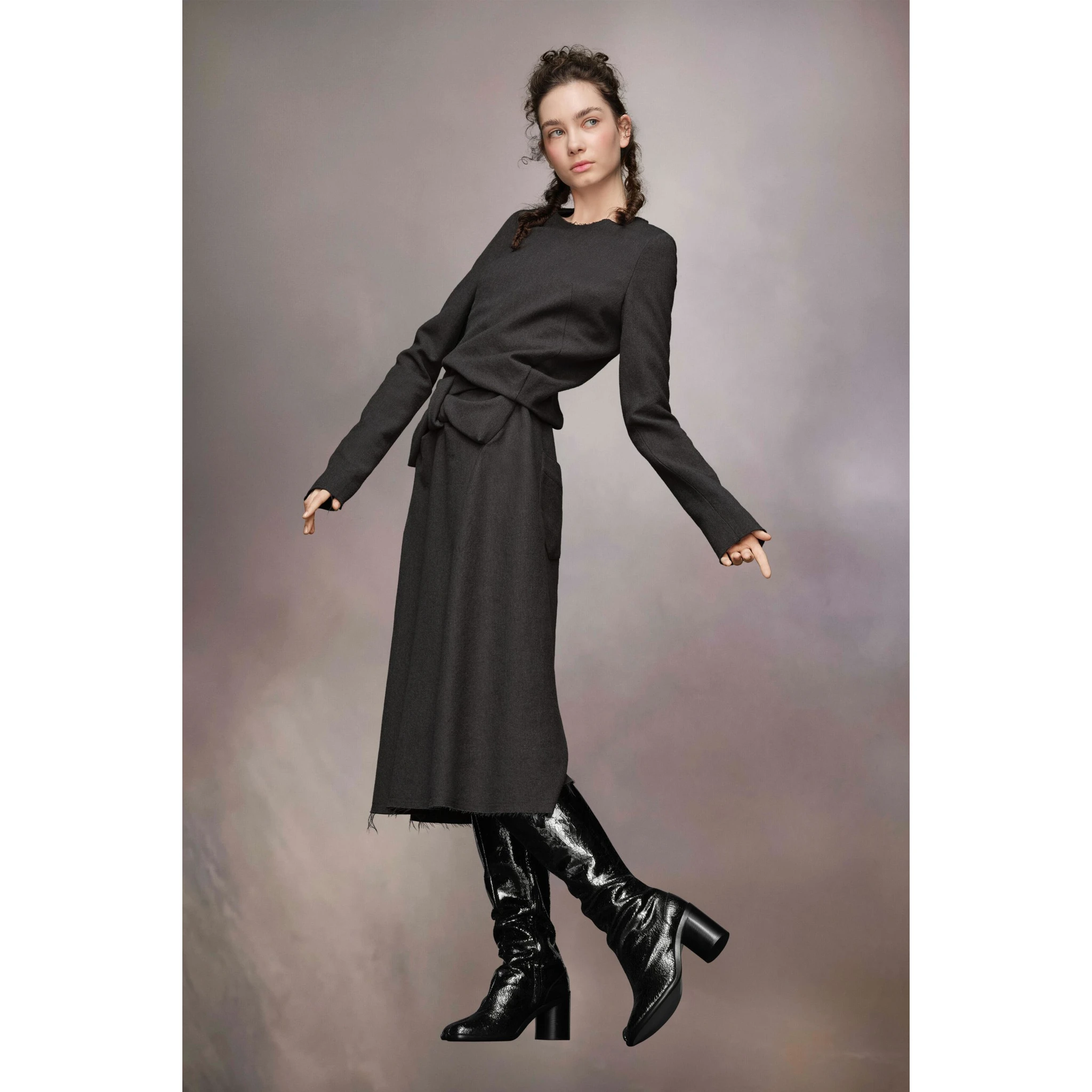 Gray Fibres Midi Dress