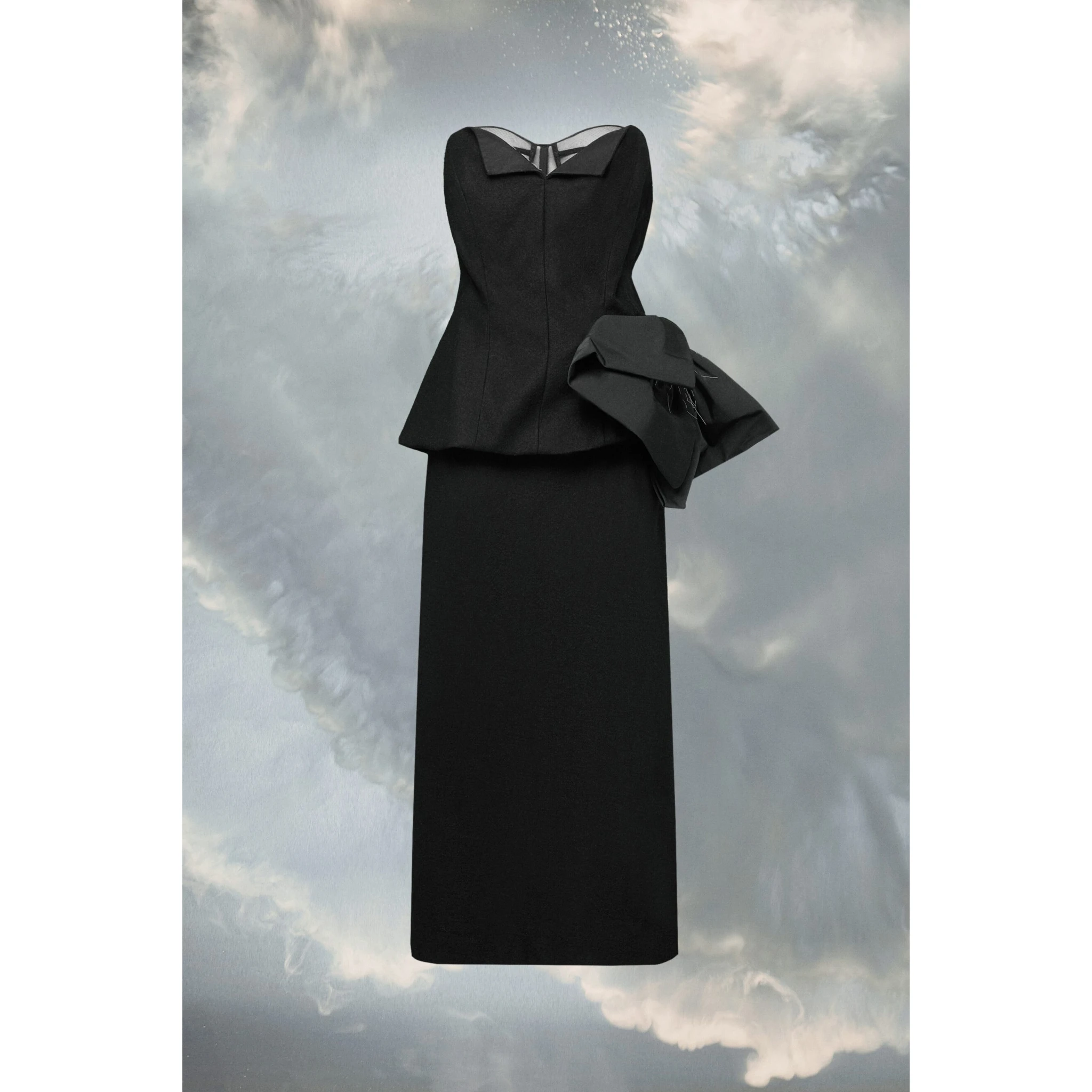 Black Fibres Midi Dress