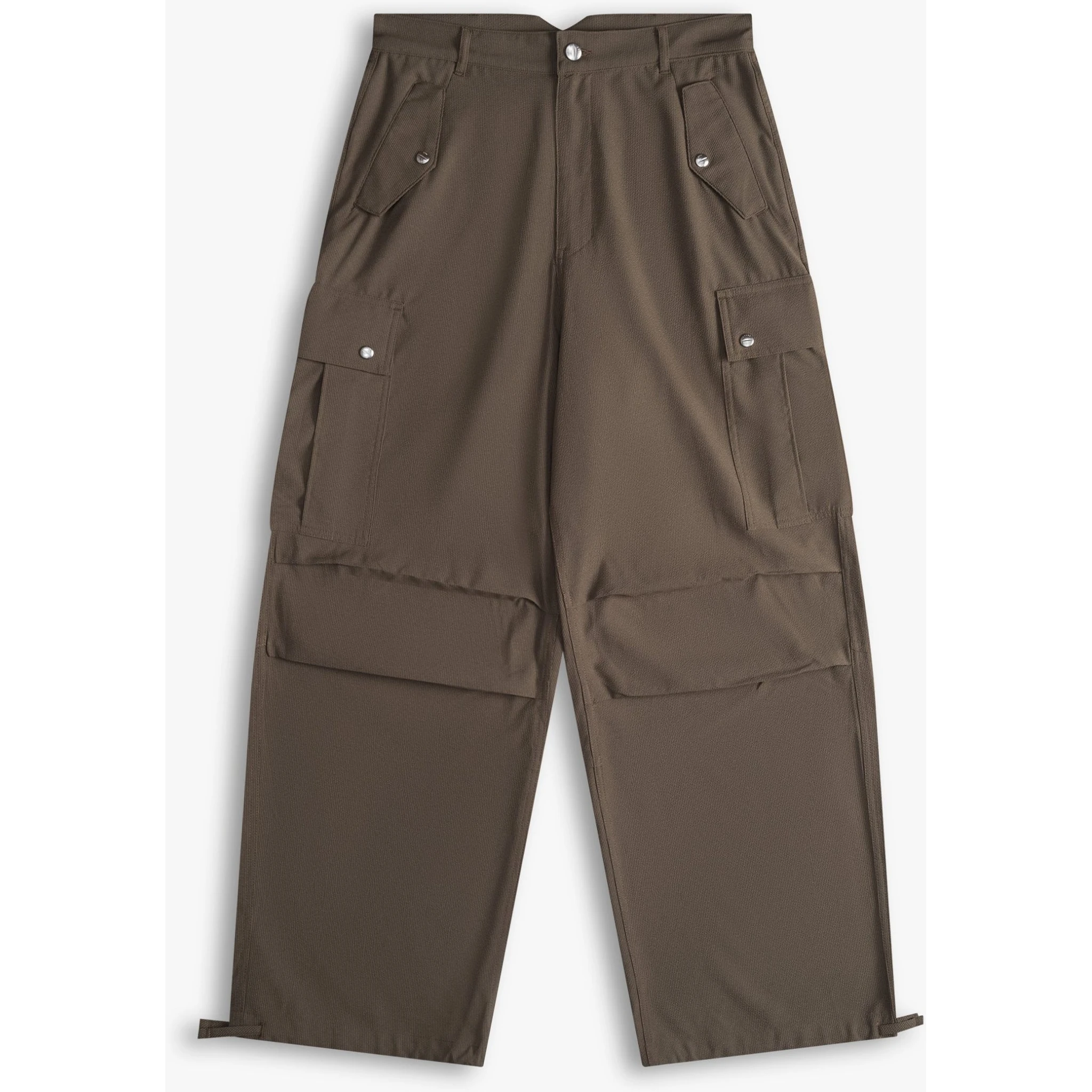 Olive Linen Cargo Pants