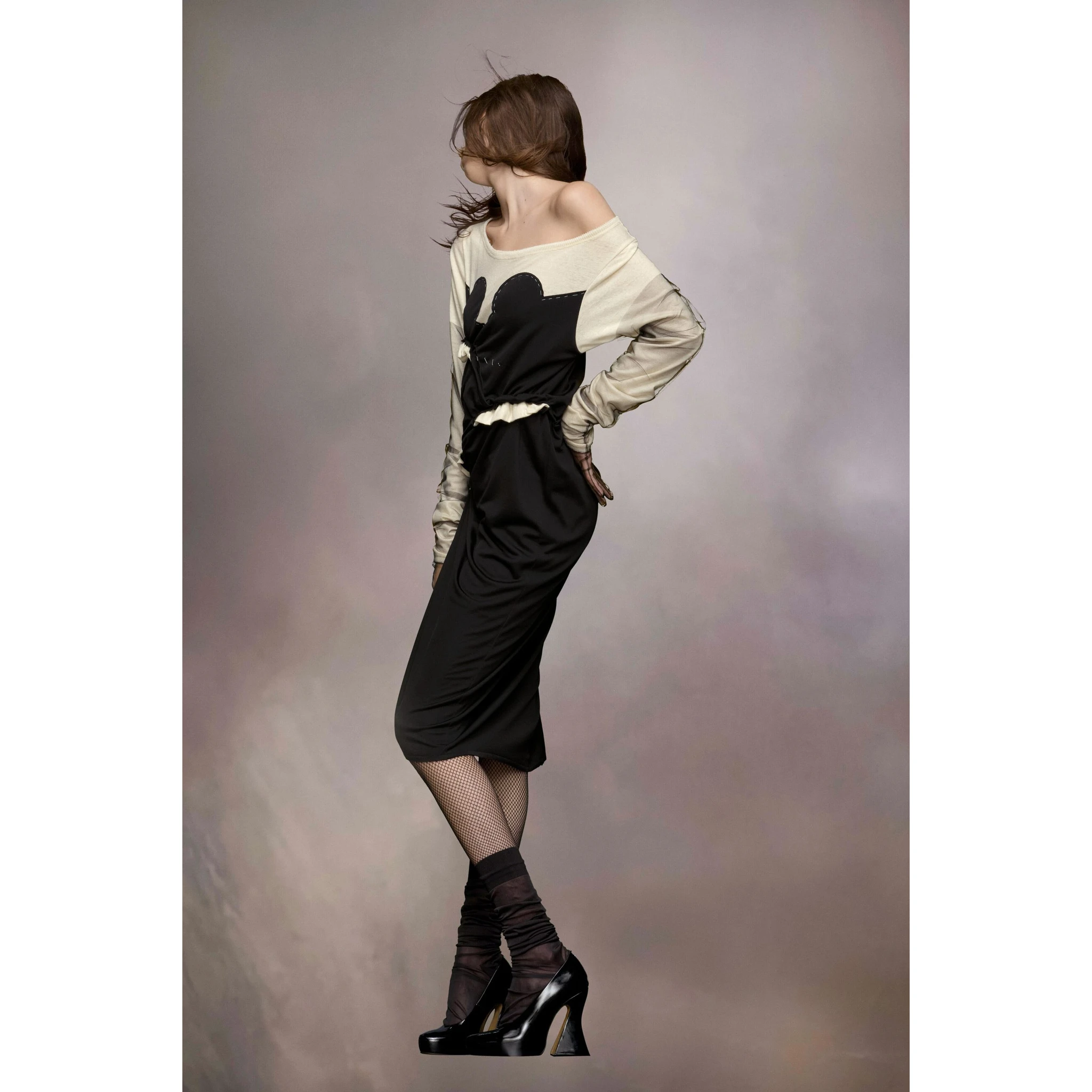 Black Fibres Midi Dress