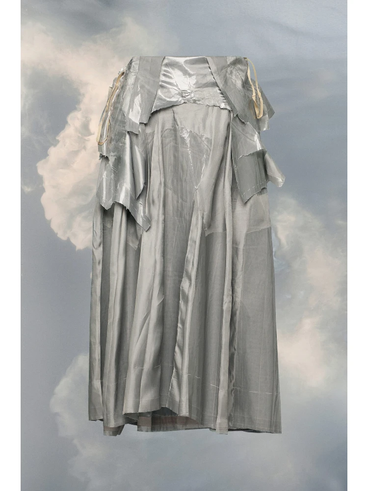 Gray Fibres Midi Skirt