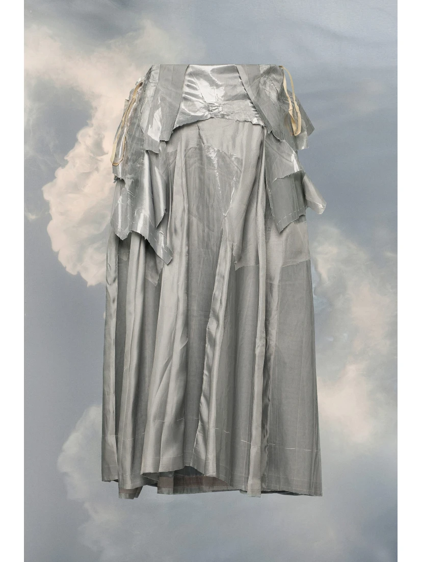 Gray Fibres Midi Skirt