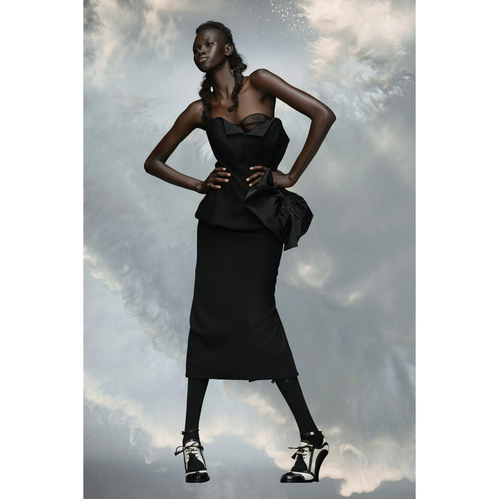 Black Fibres Midi Dress