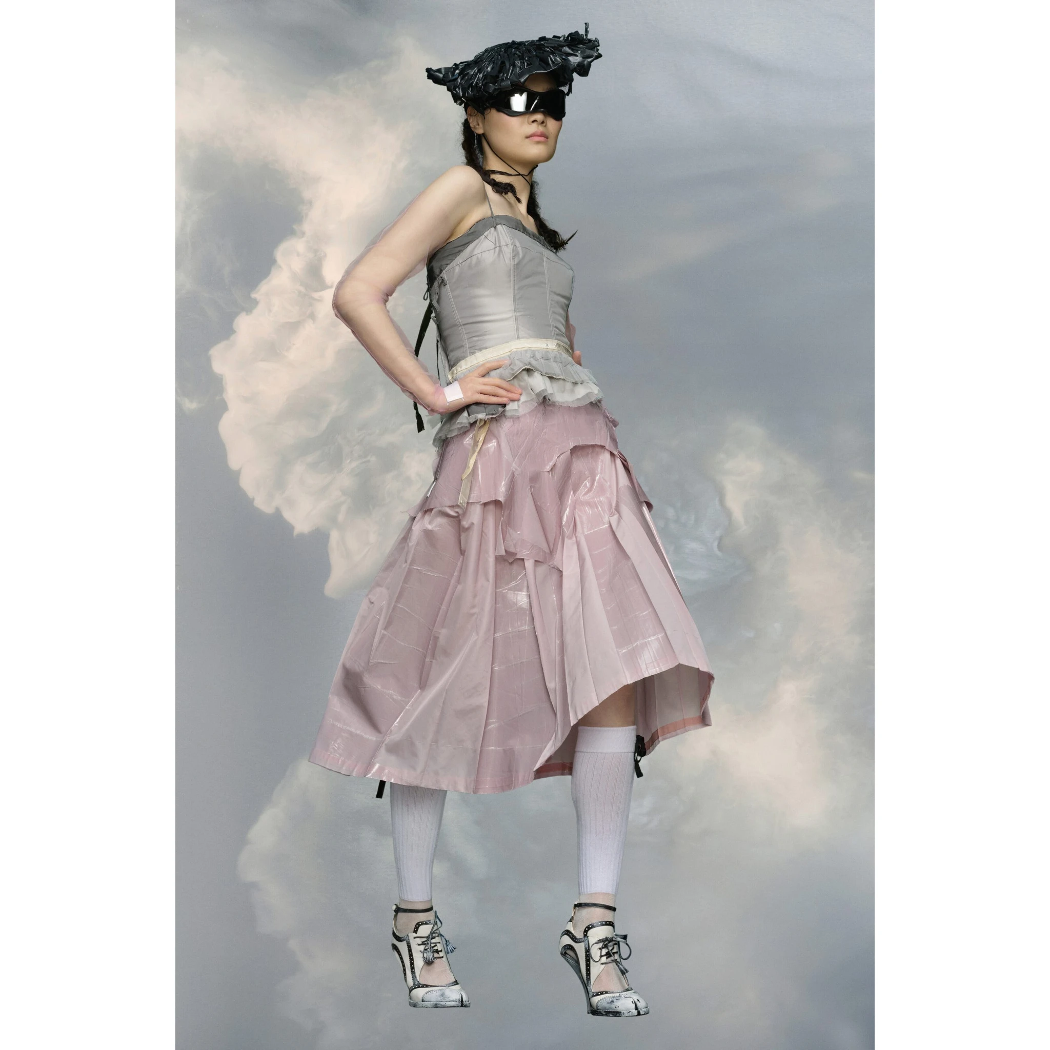 Pink Fibres Midi Skirt