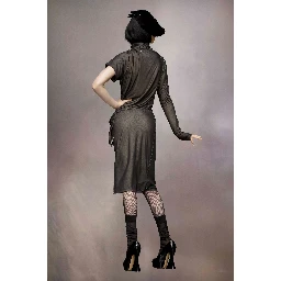 Bicolor Fibres Midi Dress