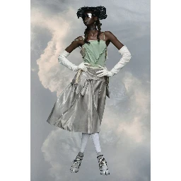 Gray Fibres Midi Skirt