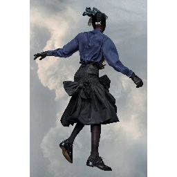 Black Fibres Midi Skirt