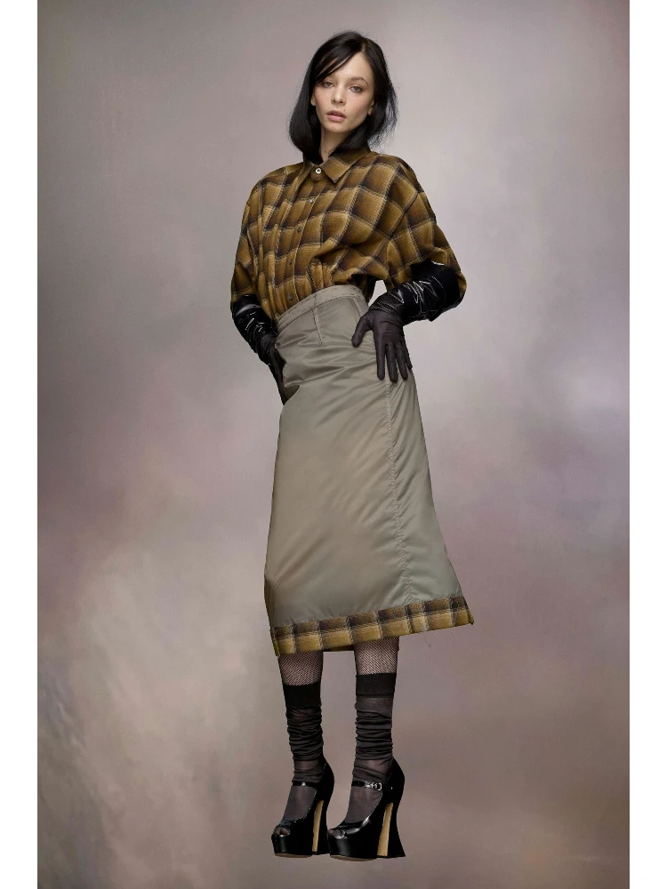 Gray Fibres Midi Skirt alternative