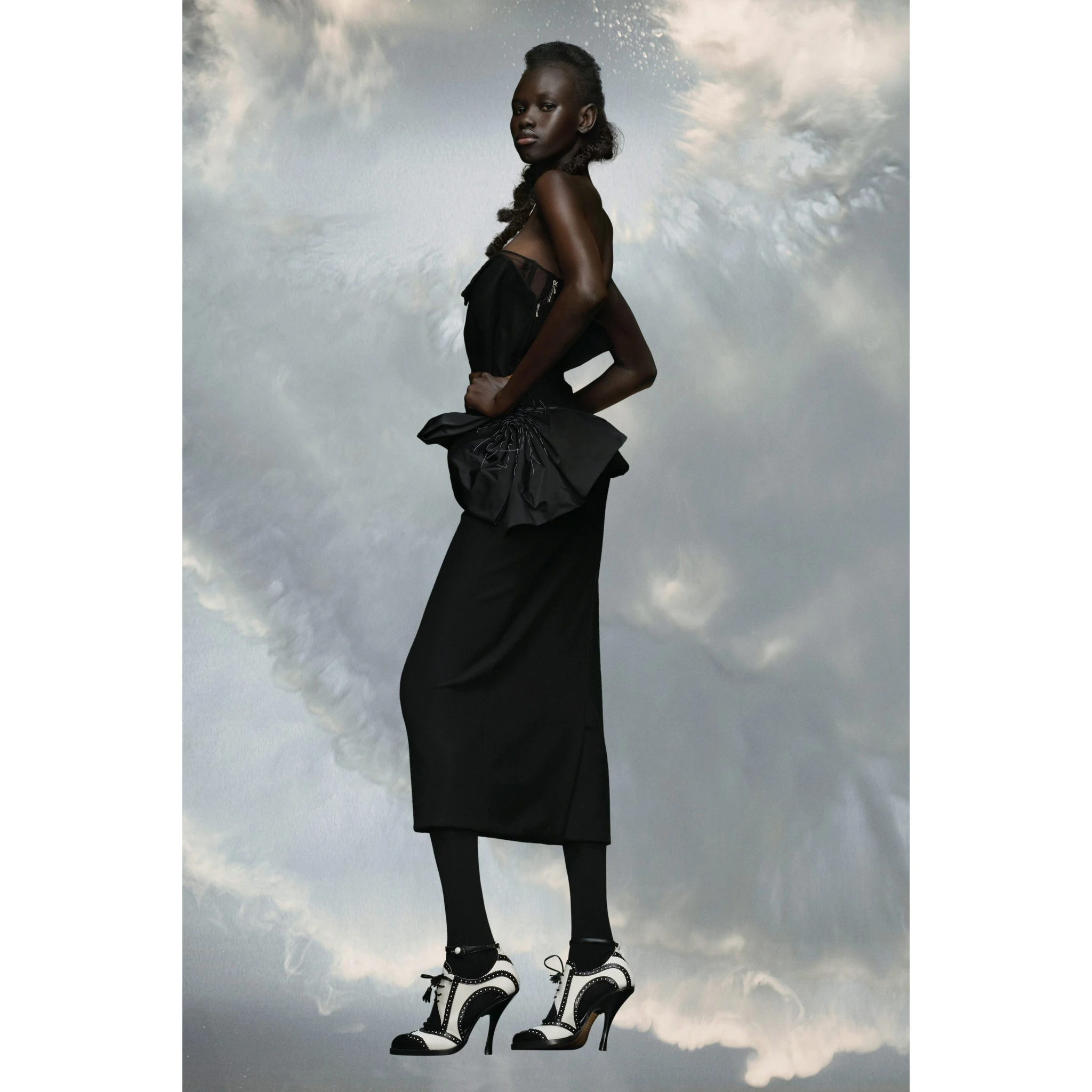 Black Fibres Midi Dress