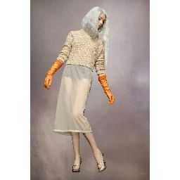 Yellow Fibres Midi Skirt