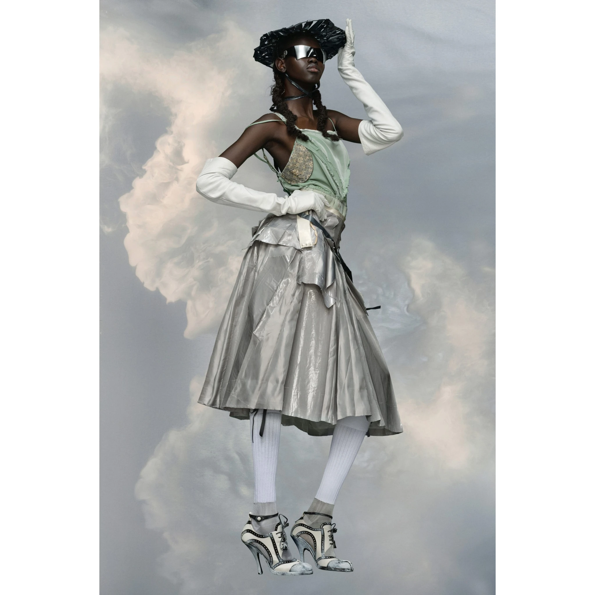 Gray Fibres Midi Skirt