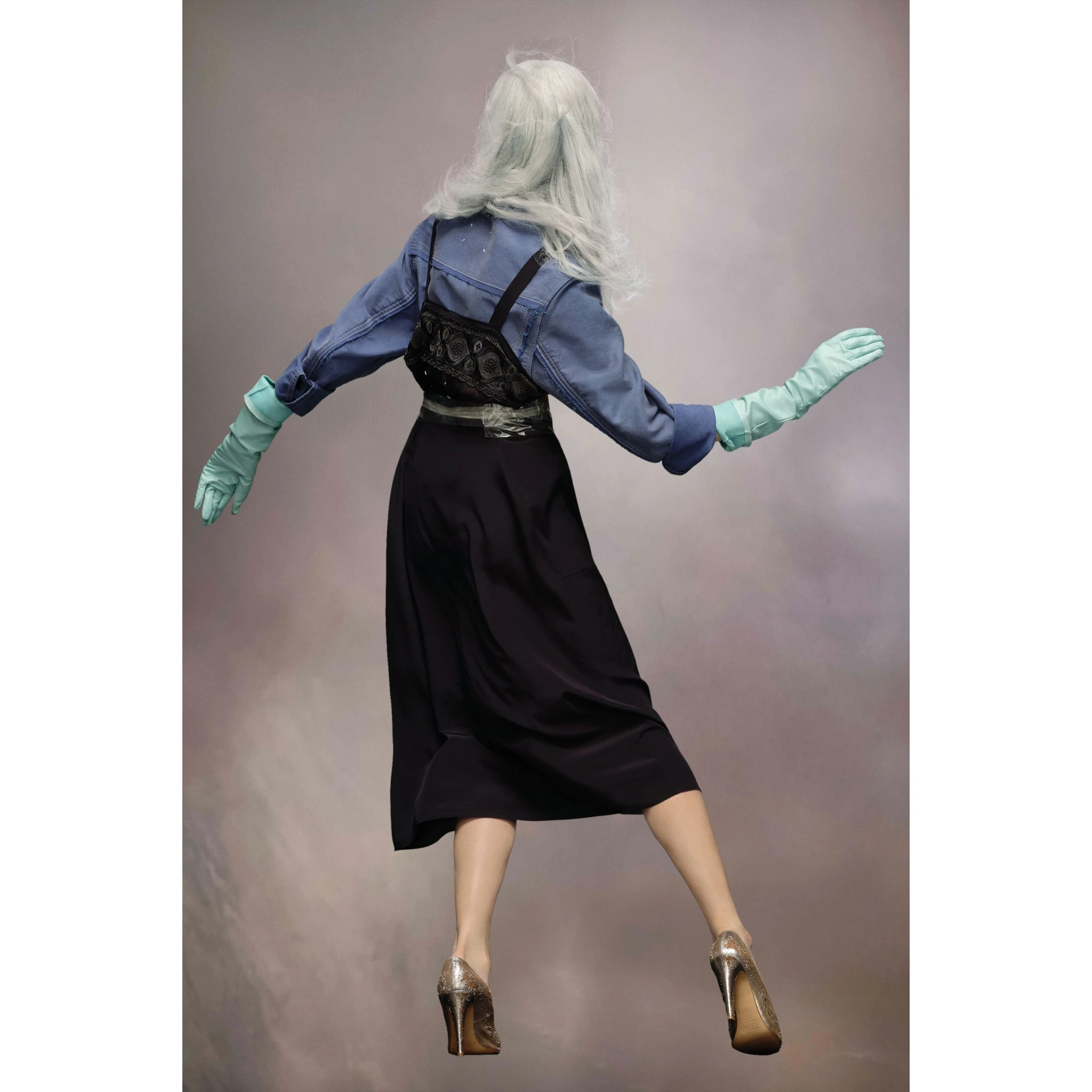 Black Fibres Midi Dress