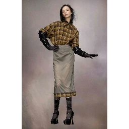 Gray Fibres Midi Skirt