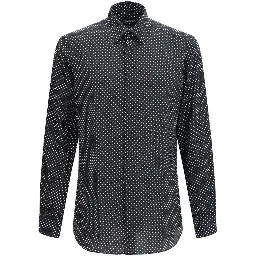 Black Silk Pattern Shirt