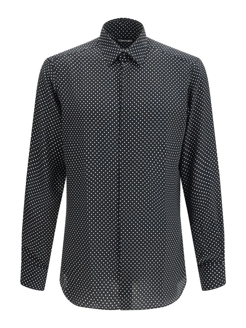 Black Silk Pattern Shirt