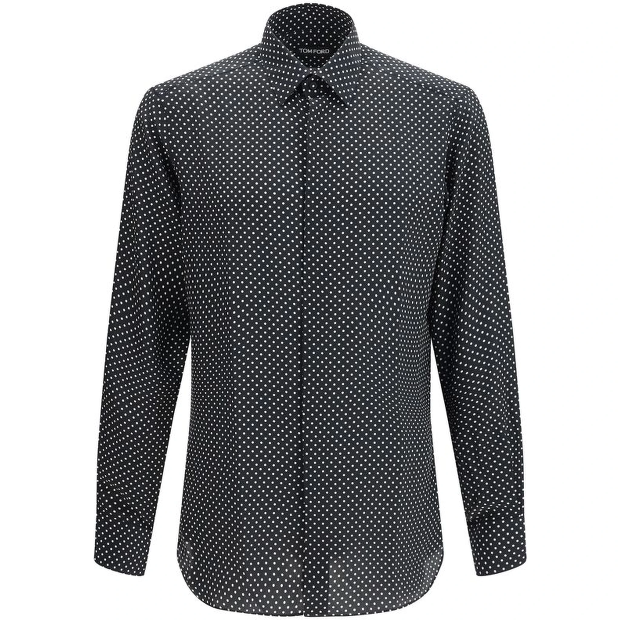 Black Silk Pattern Shirt