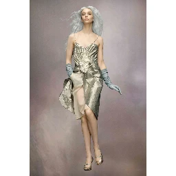 Silver Fibres Midi Skirt