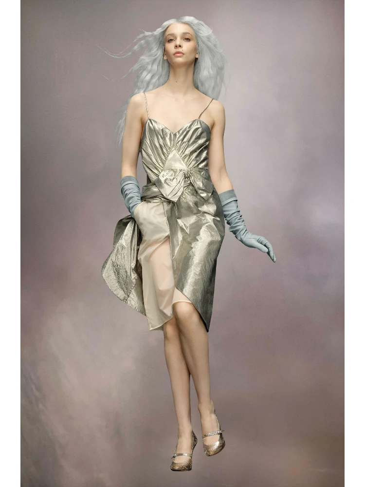 Silver Fibres Midi Skirt alternative