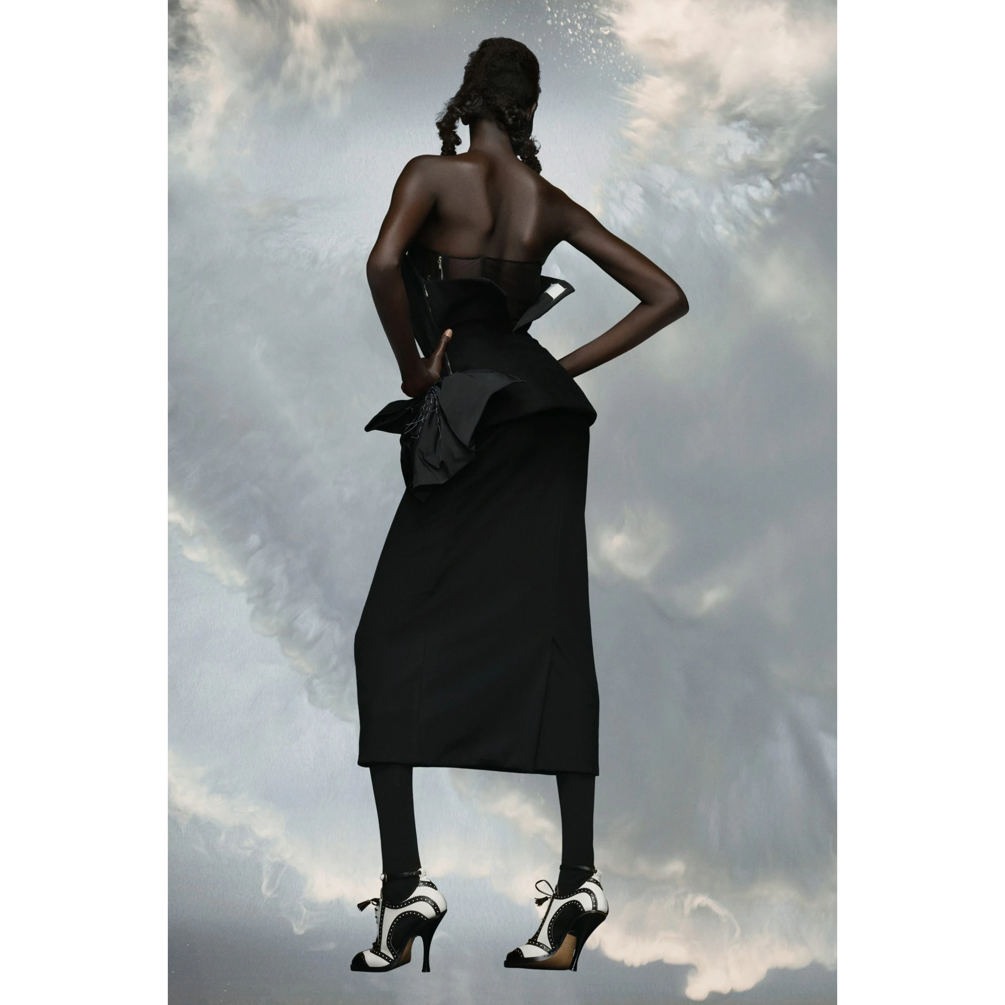 Black Fibres Midi Dress