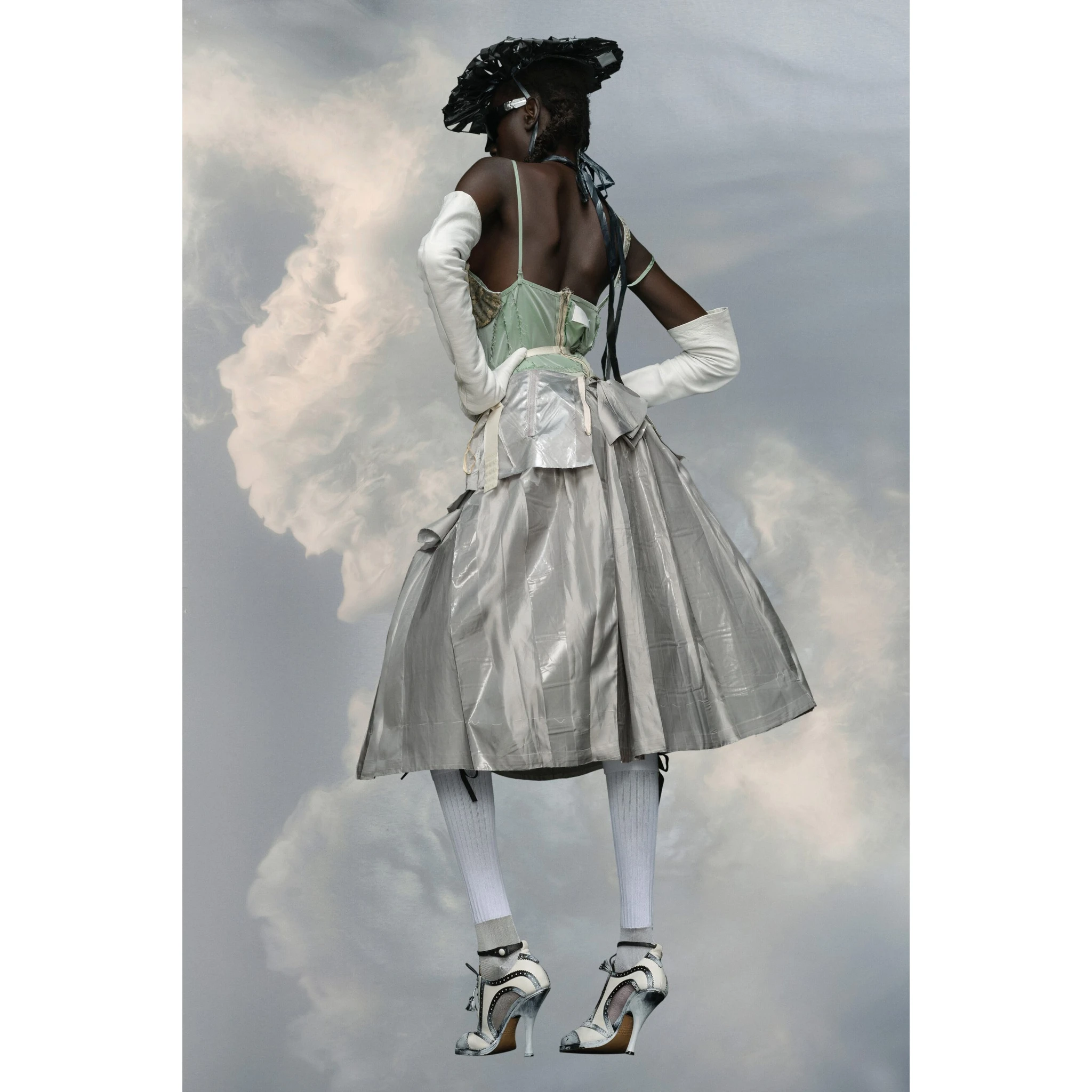 Gray Fibres Midi Skirt