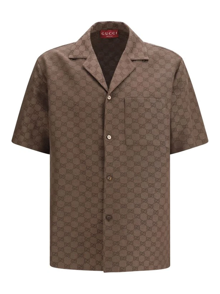 Brown Linen Shortsleeve Shirt