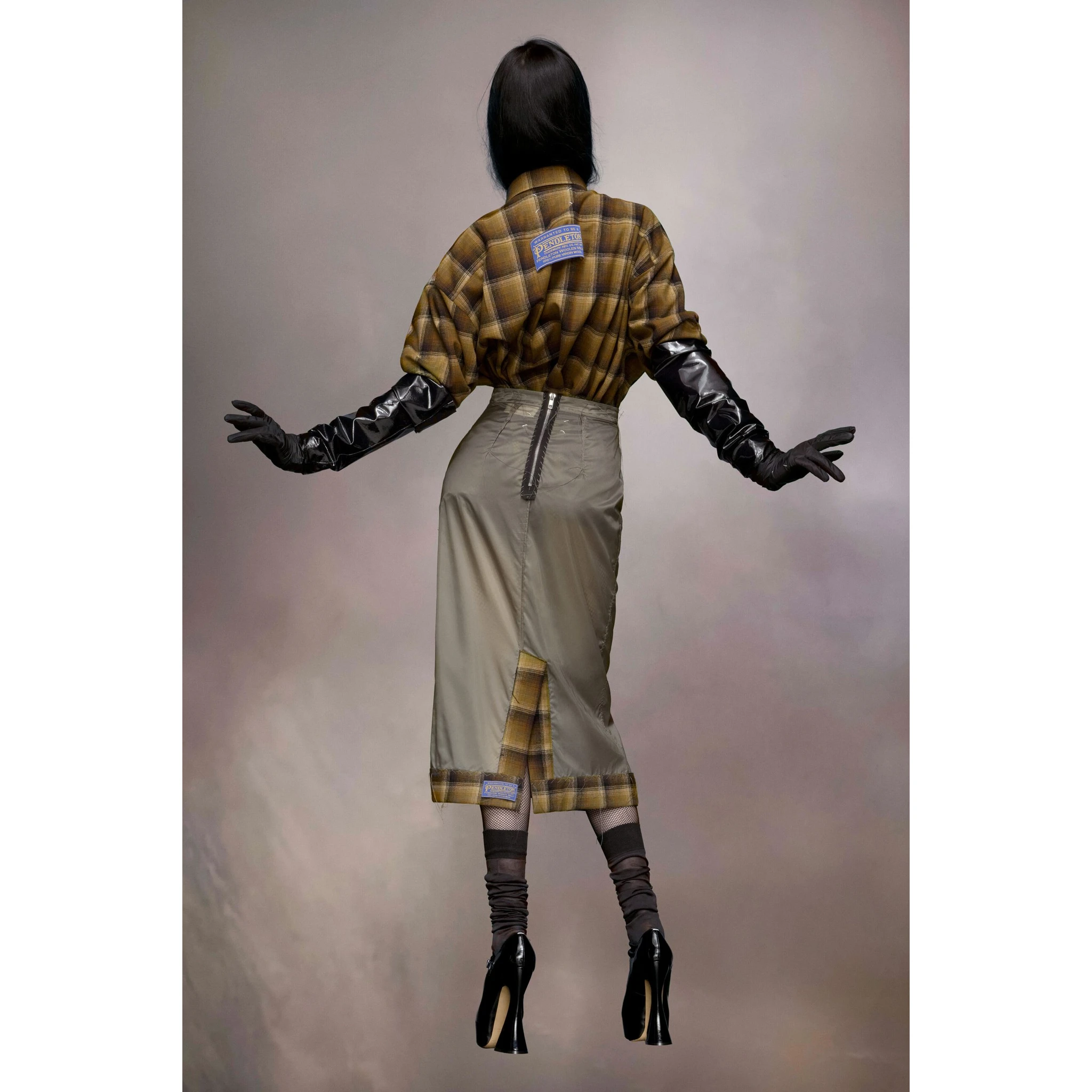 Gray Fibres Midi Skirt