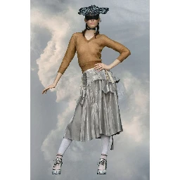 Gray Fibres Midi Skirt