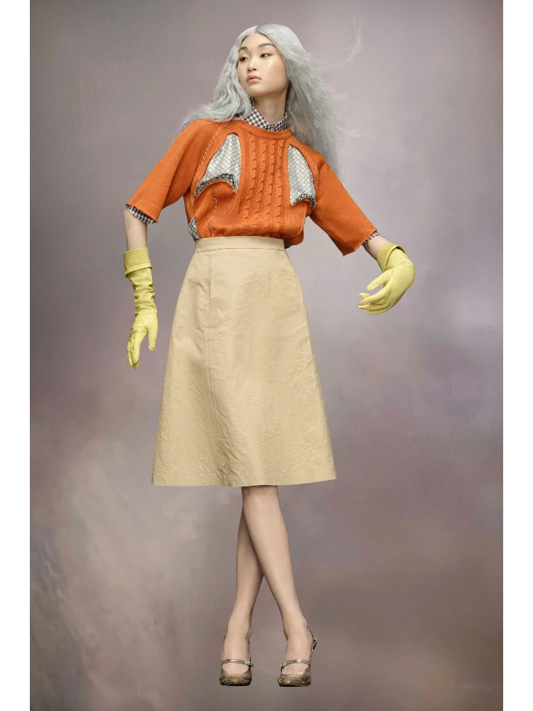 Yellow Fibres Midi Skirt alternative