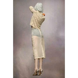 Yellow Fibres Midi Skirt