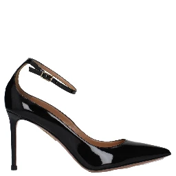 Black Leather High Heel Pumps