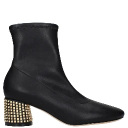 حذاء كاحل من الجلد الأسود