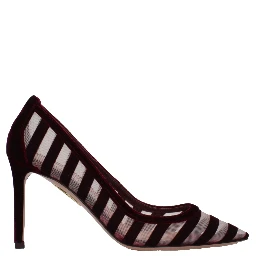 Transparent Velvet Mid Heel Pumps