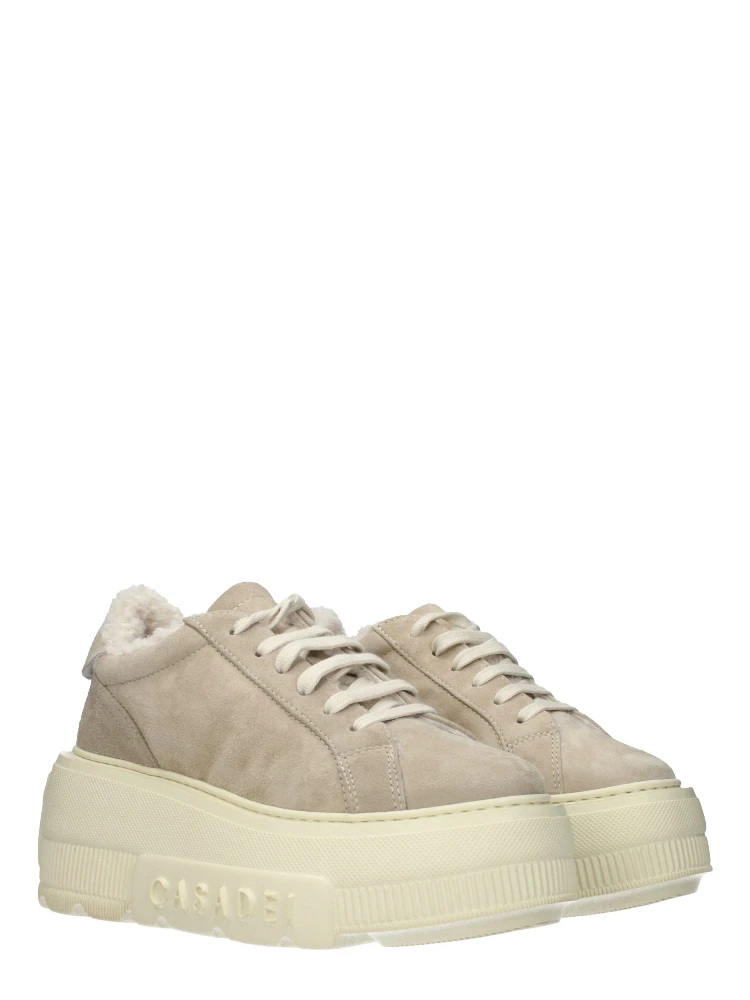 Beige Leather Chunky Sneakers alternative