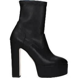 Black Leather Ankle Boots