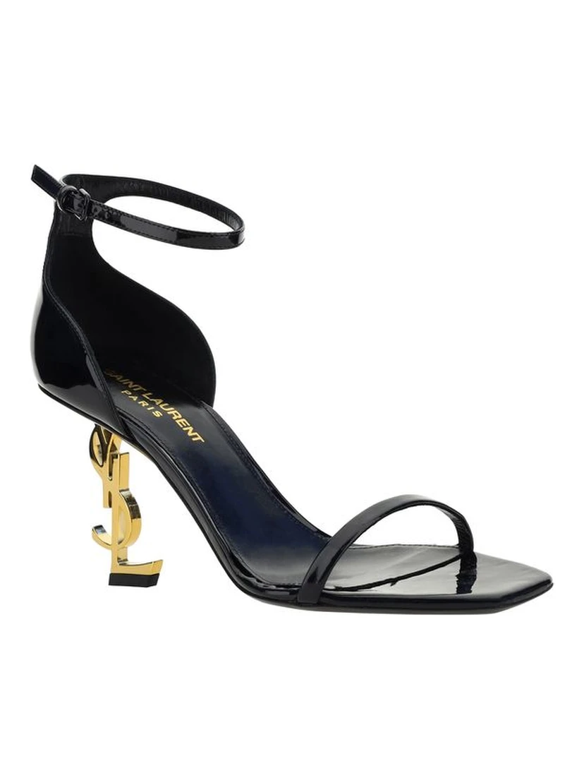 Black Calf Leather Bos Taurus Stiletto Heel Sandals