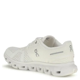 White Recycled Polyester Athletic Sneakers
