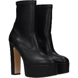 Black Leather Ankle Boots