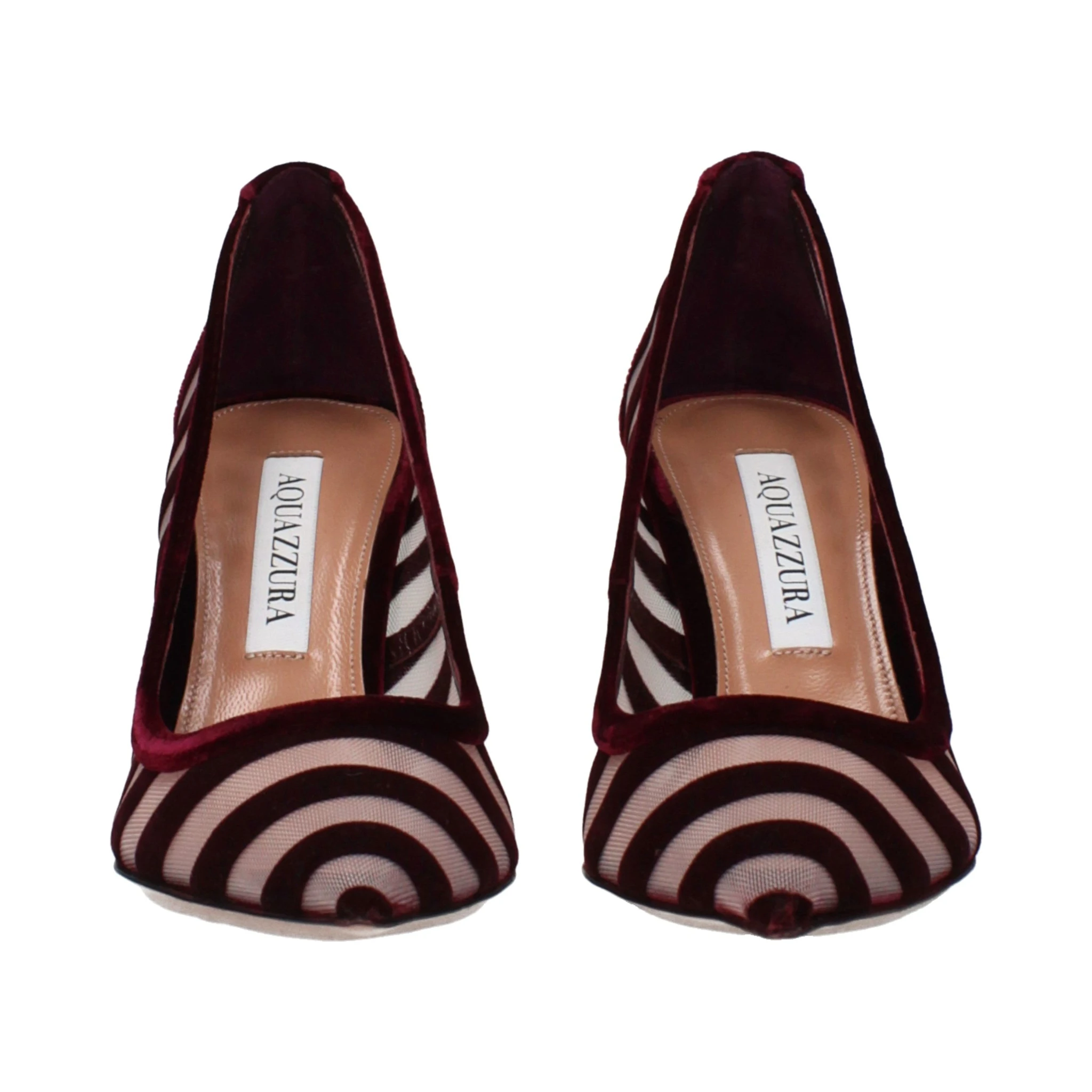 Transparent Velvet Mid Heel Pumps